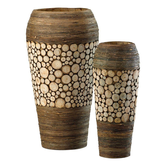 Wood Slice Oblong Vases