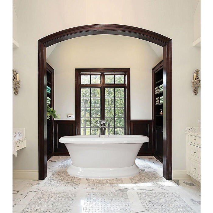 Bello 7239SDFS Air Silver Free Standing Whirlpool Tub with Pedestal & Access Panel